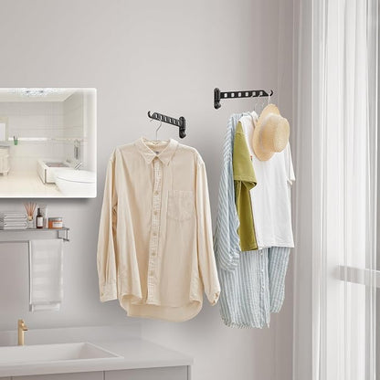 JOOM Laundry Drying Rack Wall Mounted Clothes Drying Rack Clothes Hanger Grey 2 - Image 4