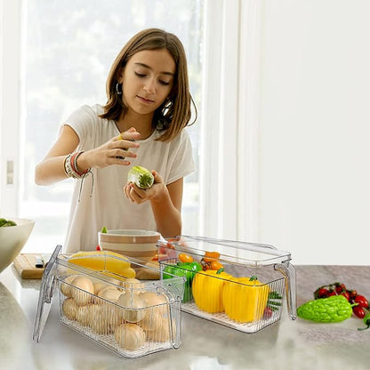 Loobuu 2 Pack Plastic Food Storage Produce Containers - Image 7