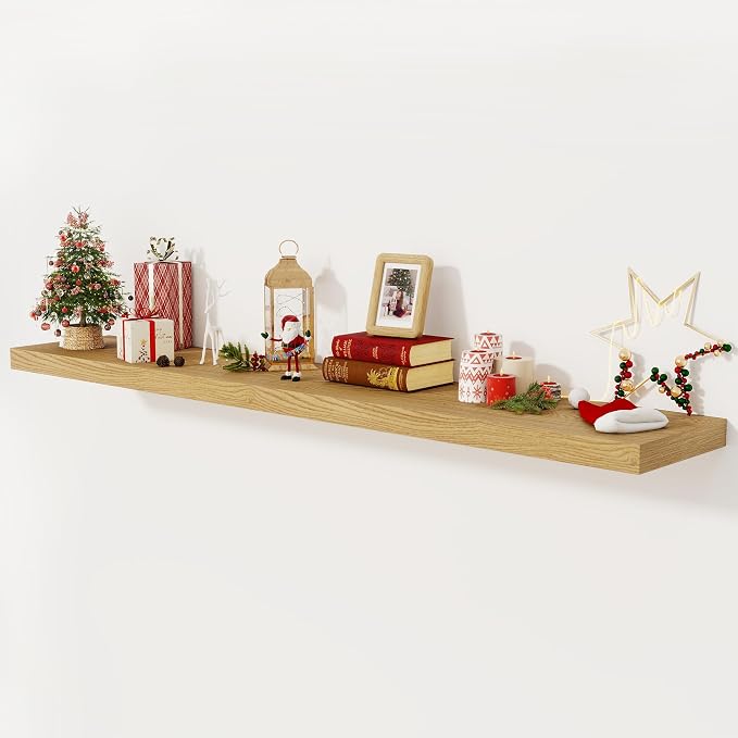 Fun Memories 72 Inch Floating Shelf, 12 Inch Deep Wall Shelf by FunMemories