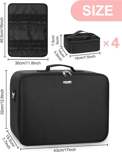 Relavel Extra Large Makeup Case Professional Cosmetic Storage Organizer Box - Image 7