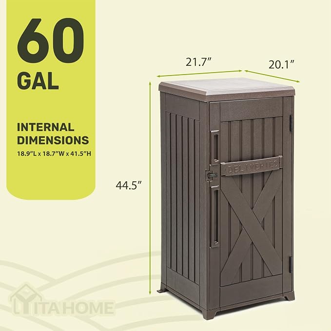 YITAHOME 60-Gallon Secure Package Delivery and Storage Box, Double-Wall Resin - Image 7