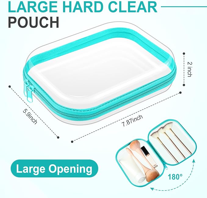 Sanwuta 6 Pcs Clear Hard Zipper Case Pencil Pouches Hard Plastic Zipper Pouches - Image 2