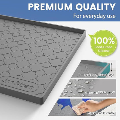Jin&Bao Waterproof Under Sink Mat 37" x 19", Thick Silicone Mat Cabinet - Image 2
