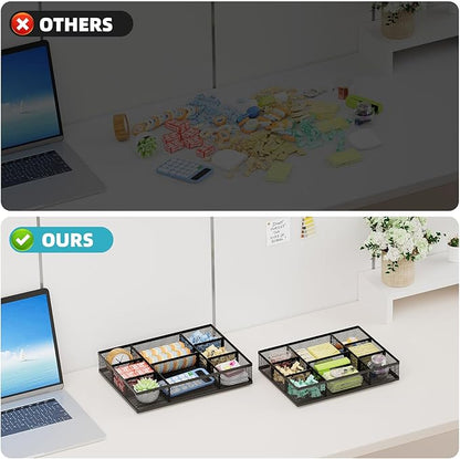 Marbrasse 2 Pack Desk Drawer Organizer, Mesh Drawer Organizer Tray - Image 7