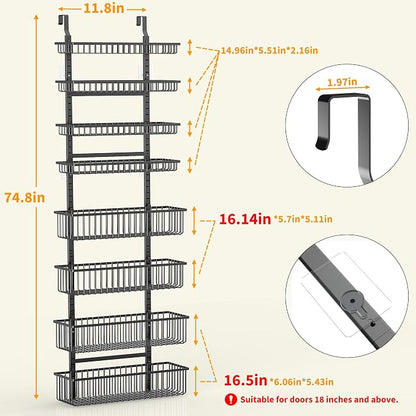 Moforoco Over The Door Pantry Organizer, Pantry Door Organizer Shelves - Image 4