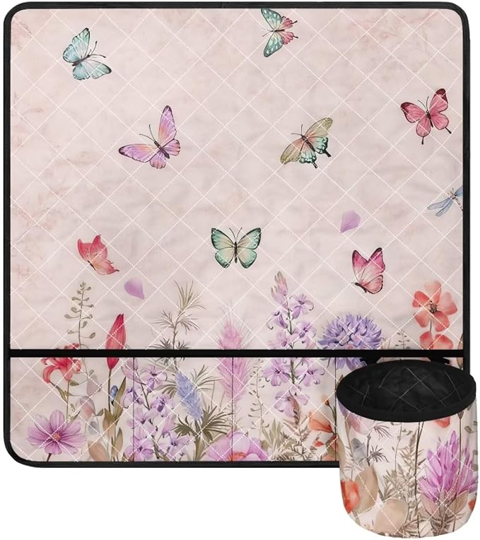 Sewing Machine Mat Wildflower Butterfly Dragonfly Sewing Machine Carrying Pad - Image 2