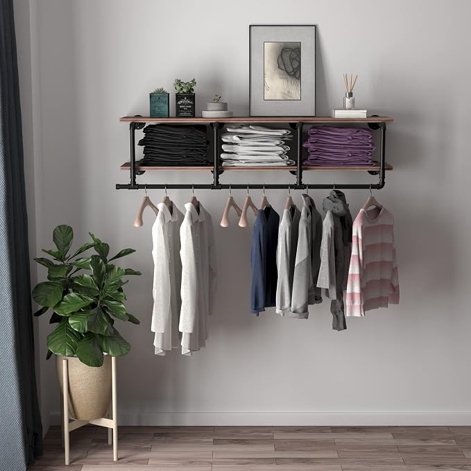 60In Industrial Pipe Clothing Rack - Image 7