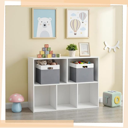 AceOrbit 2 Pack Gray Wood Crates Wooden Storage Box, Modular Open Cube Bins - Image 6