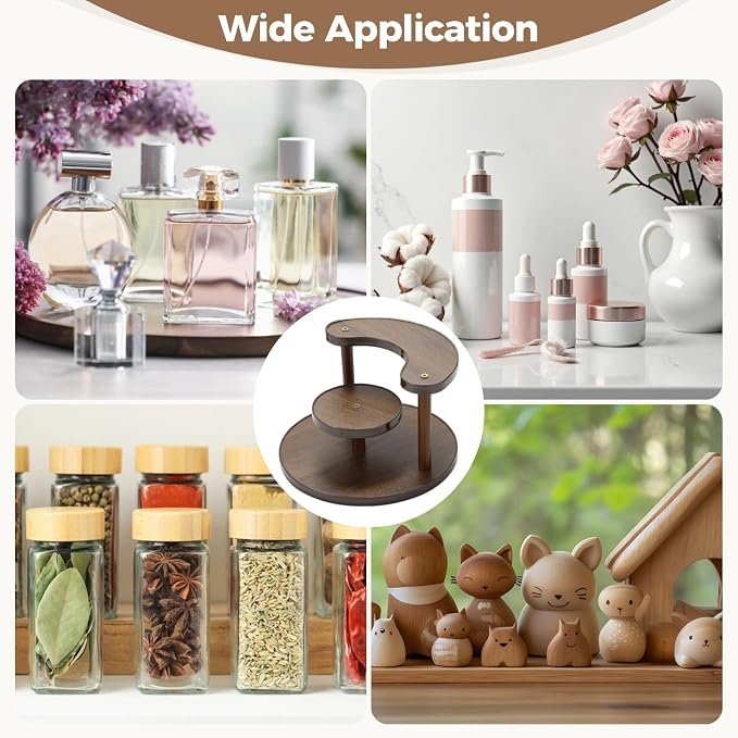 3 Tier Perfume Organizer Stand, Wooden Makeup Organizer Shelf - Image 5
