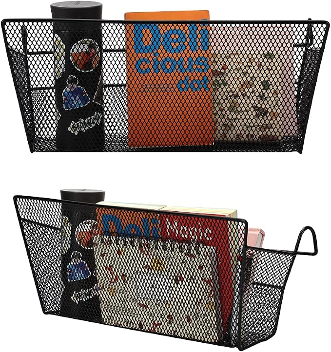 2 pcs Hanging metal mesh bedside storage basket， student dormitory bed storage - Image 6