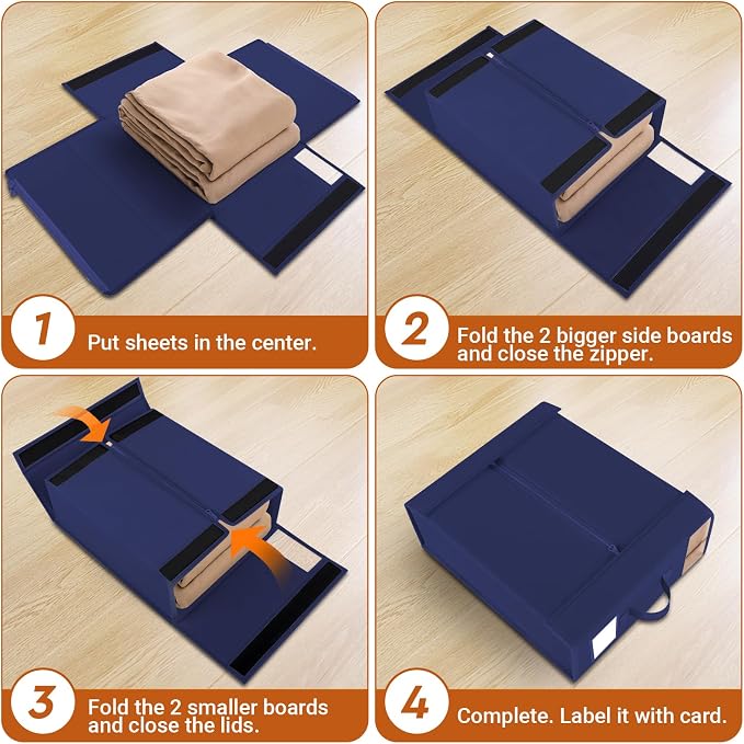 StorageTastic 2 Pack Bed Sheet Closet Organizers and Storage, Sturdy Foldable - Image 4