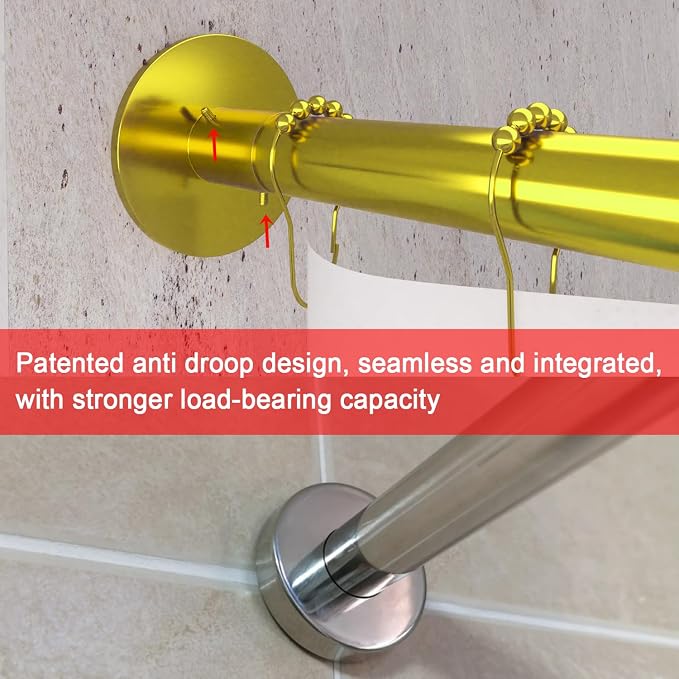 Corner Shower Curtain Rod Adjustable Stainless Steel L Shaped Rack Drill Free - Image 6