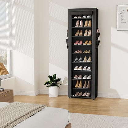 VTRIN Vertical Narrow Shoe Rack Organizer 10 Tier Tall Shoe Shelf Holds 20-22 - Image 7