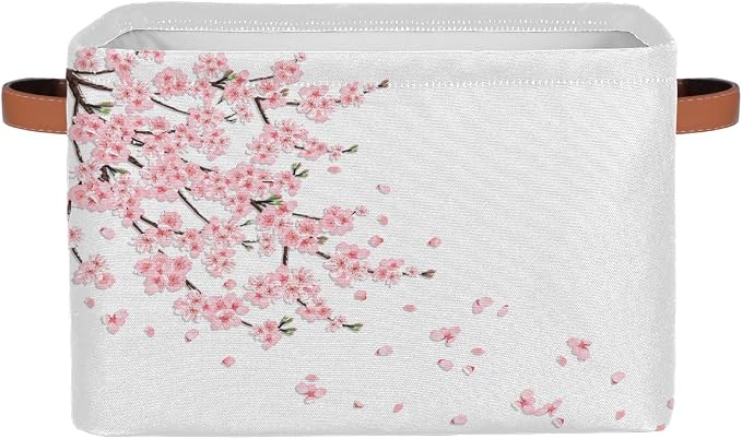 Basket Storage Bins Japanese Cherry Blossoms Rectangle Cube Basket Box Kids by Pardick