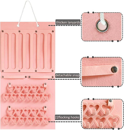 Hanging Jewelry Organizer for Girls Storage Holder Display Board Felt Wall - Image 5