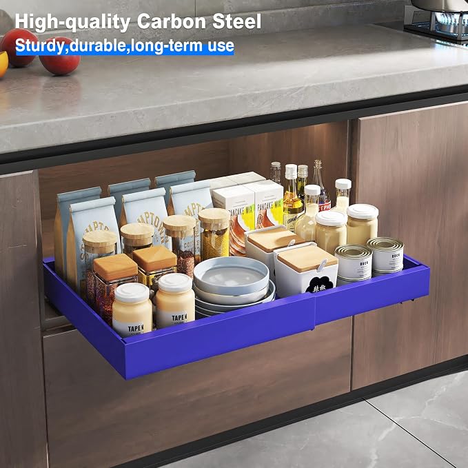 Mustorn 2 Pack Pull Out Cabinet Organizer, Expandable Slide Out Drawers - Image 7