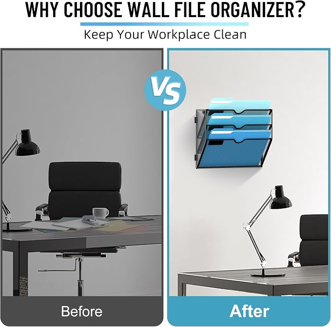 SUPEASY 3-Tier Wall File Holder Organizer - Image 6