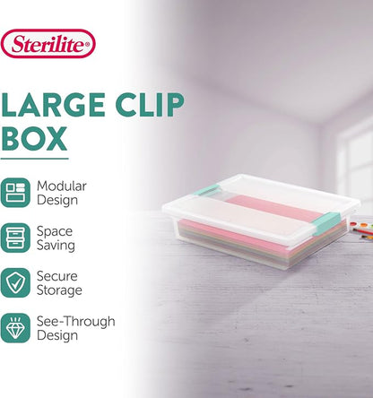 Sterilite Clip Box, Stackable Clear Plastic Bins- Large, Arts or Crafts Supplies - Image 2