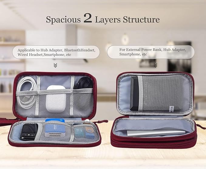 CAOODKDK Electronics Accessories Organizer Pouch Bag, Travel Universal Organizer - Image 3