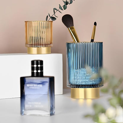 Makeup Brush Holder Organizer, Heavy Crystal Glass Brush Storage Holder - Image 2