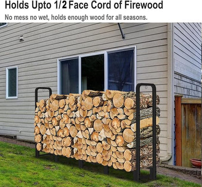 Firewood Rack Outdoor 8ft Heavy Duty Logs Holder - Image 5