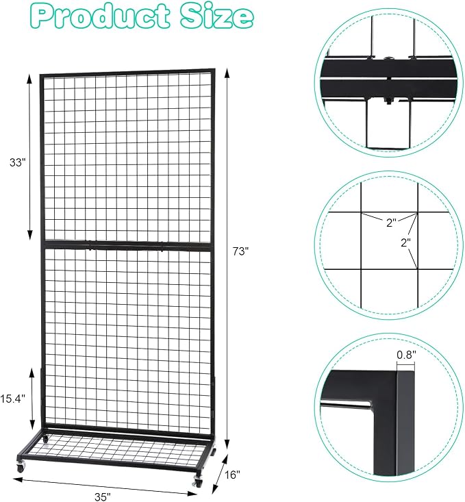 Grid Wall Panels, 2 Packs 3'x 6' Gridwall Display Stand - Image 3