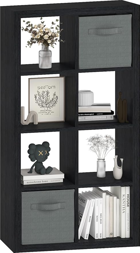 Bookshelf Cube Storage Organizer, 8-Cube Shelf Bookcase by Unknown