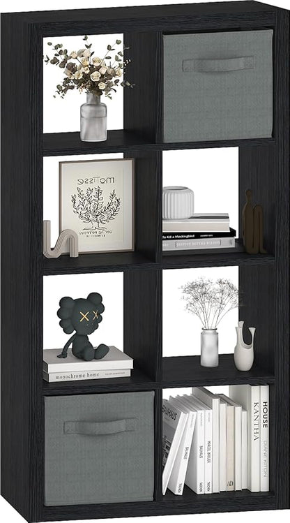 Bookshelf Cube Storage Organizer, 8-Cube Shelf Bookcase by Unknown