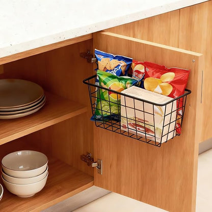 3 Set LeleCAT Adhesive Over the Cabinet Door Wire Baskets - Image 4
