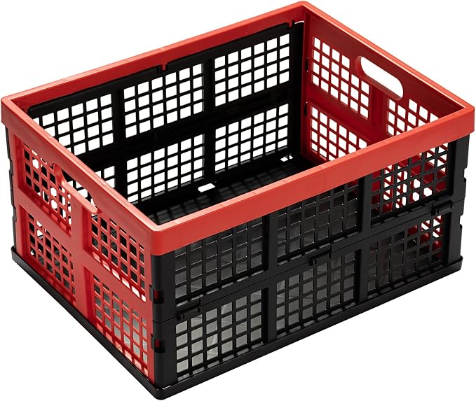 Eslite 34L Large Plastic Folding Storage Crates, Collapsible Crates - Image 2