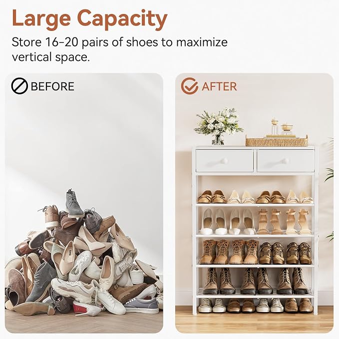 Shoe Rack for Entryway, 5 Tier Shoe Organizer - Image 9