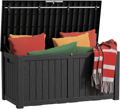 EasyUp 150 Gallon Outdoor Storage Box Waterproof, UV Resistant Resin Deck Box by EASYUP