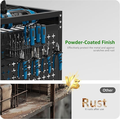 Power Tool Organizer Cart, Rolling Tool Drills Holders Storage Rack on Wheels - Image 6