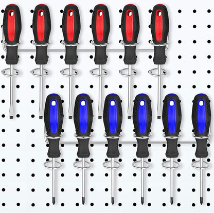 Hotop 2 Pieces Pegboard Screwdriver Holder Peg Board Tool Utility Hooks - Image 4