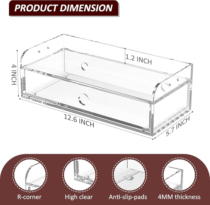 Acrylic Desk Organizer 12 "x 5.7" x 4" - Image 2