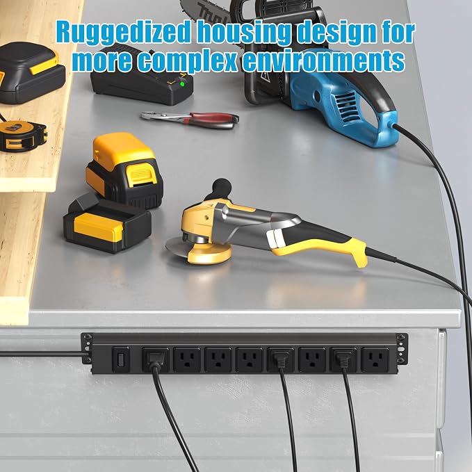 HHSOET Magnetic Mount Power Strip, 8 Outlet Mountable Socket, Metal Heavy Duty - Image 6