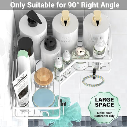 AKTECKE Corner Shower Caddy Bathroom Organizer Adhesive Shower Rack Bathtub - Image 3