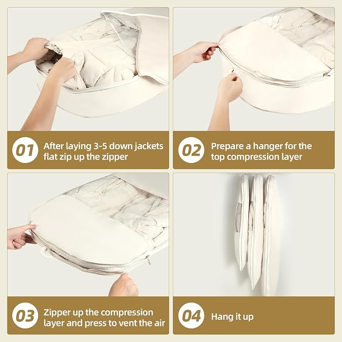 2 Pack Space Saving Garment Bag - Image 5