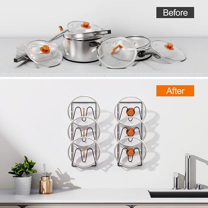 2 Pack Pot Lid Organizer Rack, 6-Tier Pot Lids Holder - Image 8