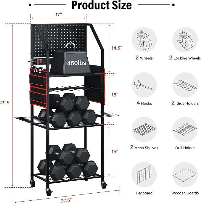 TC-HOMENY Power Tool Organizer Cart - Image 2