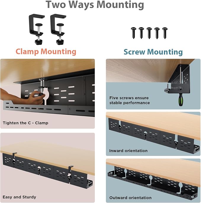 Univivi Under Desk Cable Management Tray - Image 2