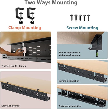 Univivi Under Desk Cable Management Tray - Image 2
