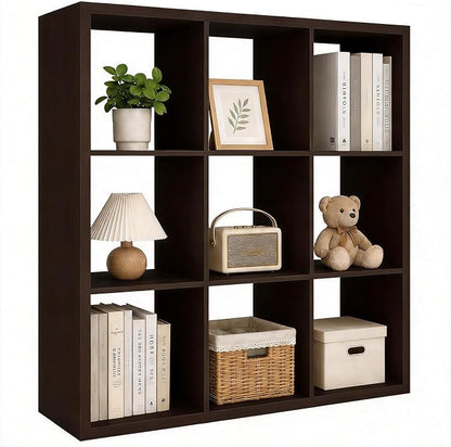 CTESNE【Wooden Thick Frame 9 Cube Storage Organizer Shelf by CTESNE