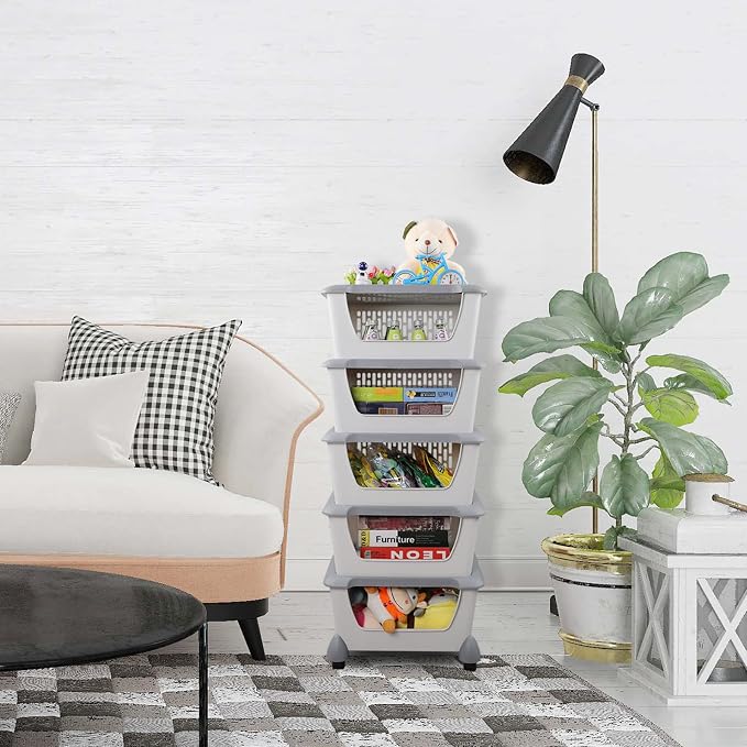 5-Tier Stacking Storage Basket Tower - Image 6