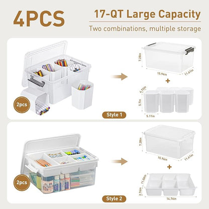 Citylife 17 QT Plastic Storage Bins Clear Storage Box - Image 2