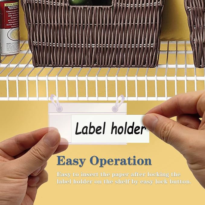 ELEMGULY Basket Label Holders, Wire Shelf Label Holder Wire Rack Display Holder - Image 6