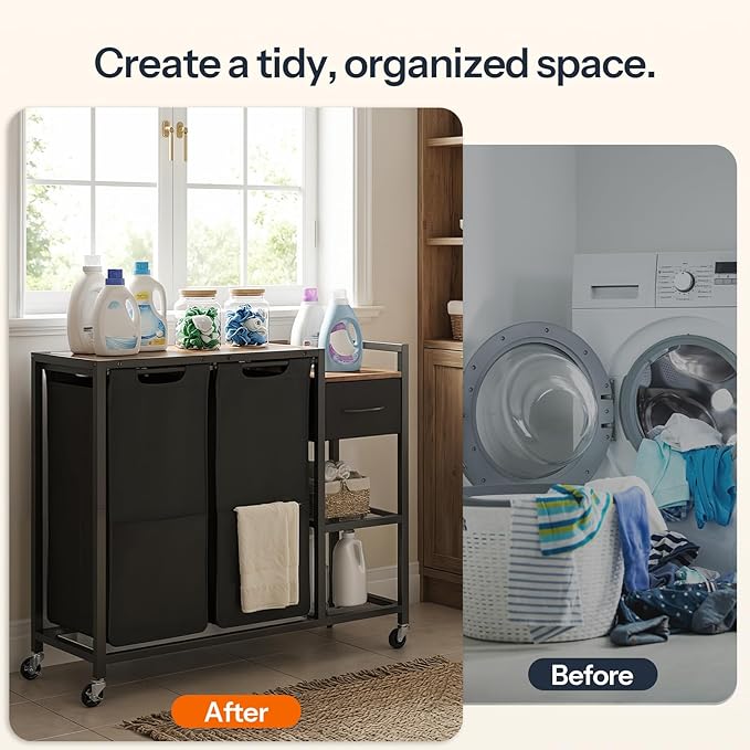 HOOBRO 2 Section Laundry Sorter - Image 4