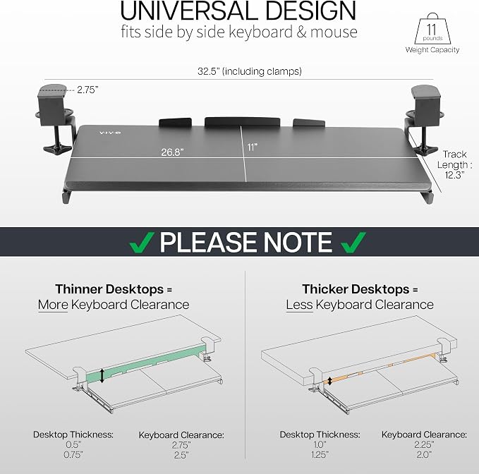 VIVO Large Under Desk Keyboard Tray - Image 4