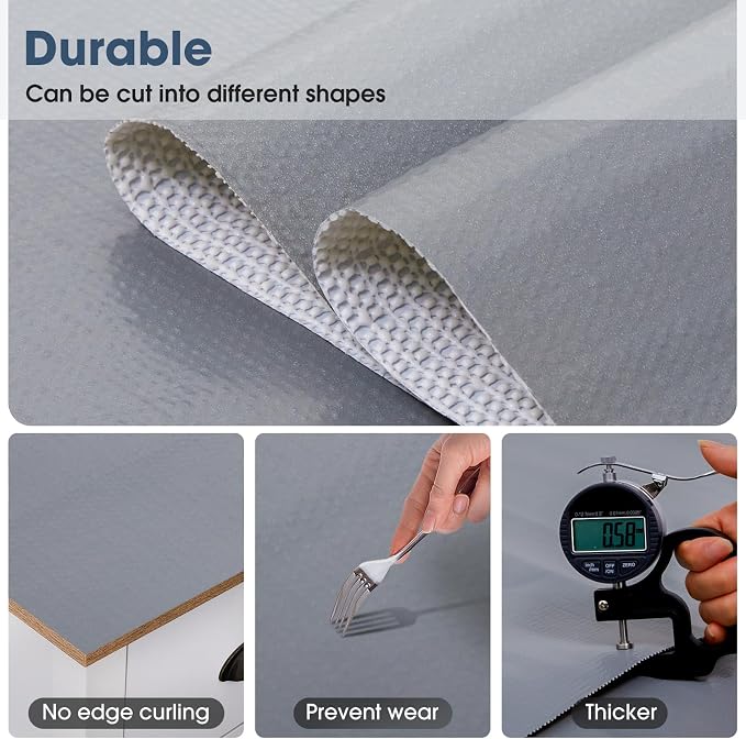 Drawer and Shelf Liner, Non-Slip Kitchen Cabinet Liners Non-Adhesive Thick - Image 6
