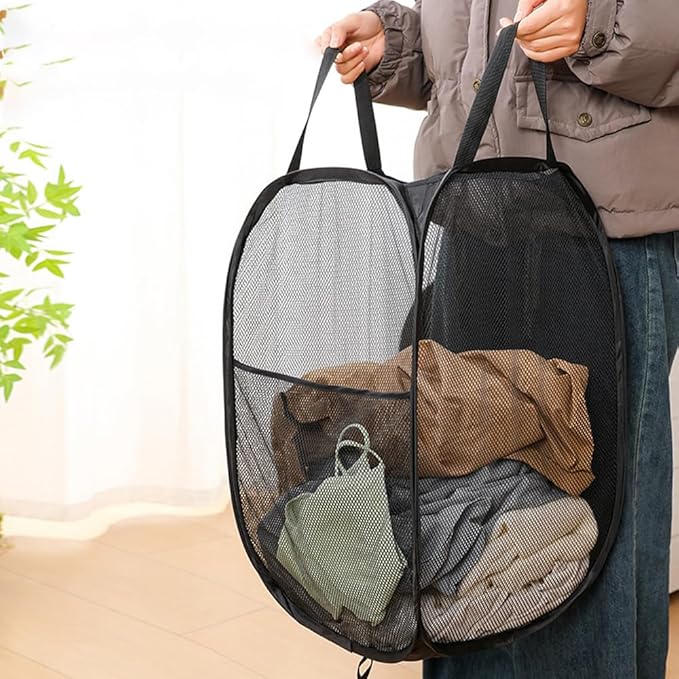 Pack of 2 Pop Up Mesh Laundry Hamper - Image 4